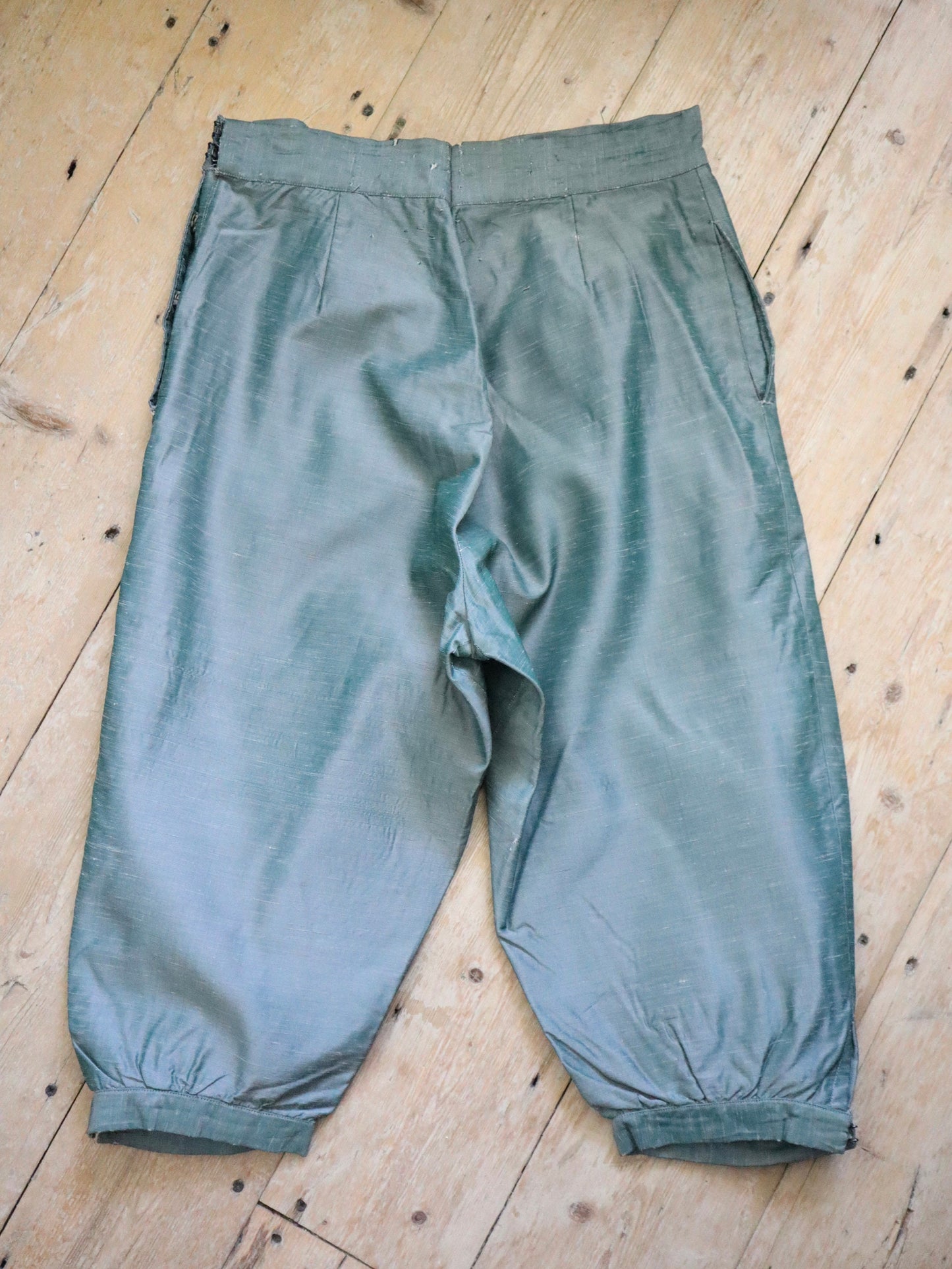 Antique 1910s French Opera Costume Breeches Green Silk