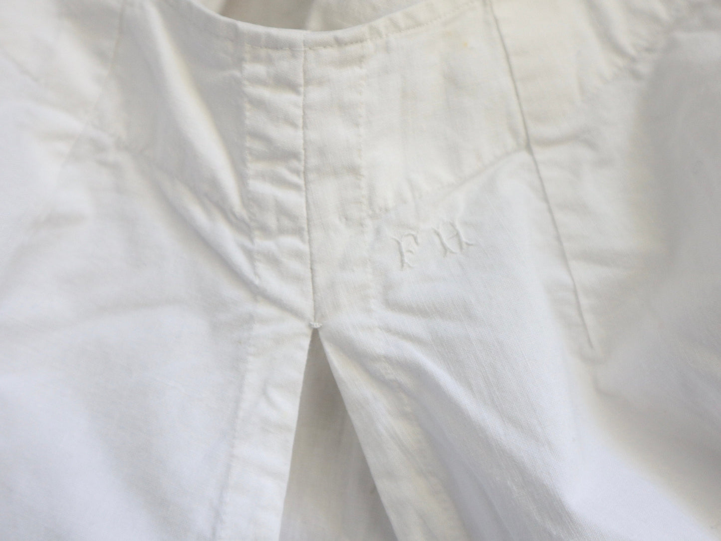 Antique French Bloomers white cotton embroidery early 1900s