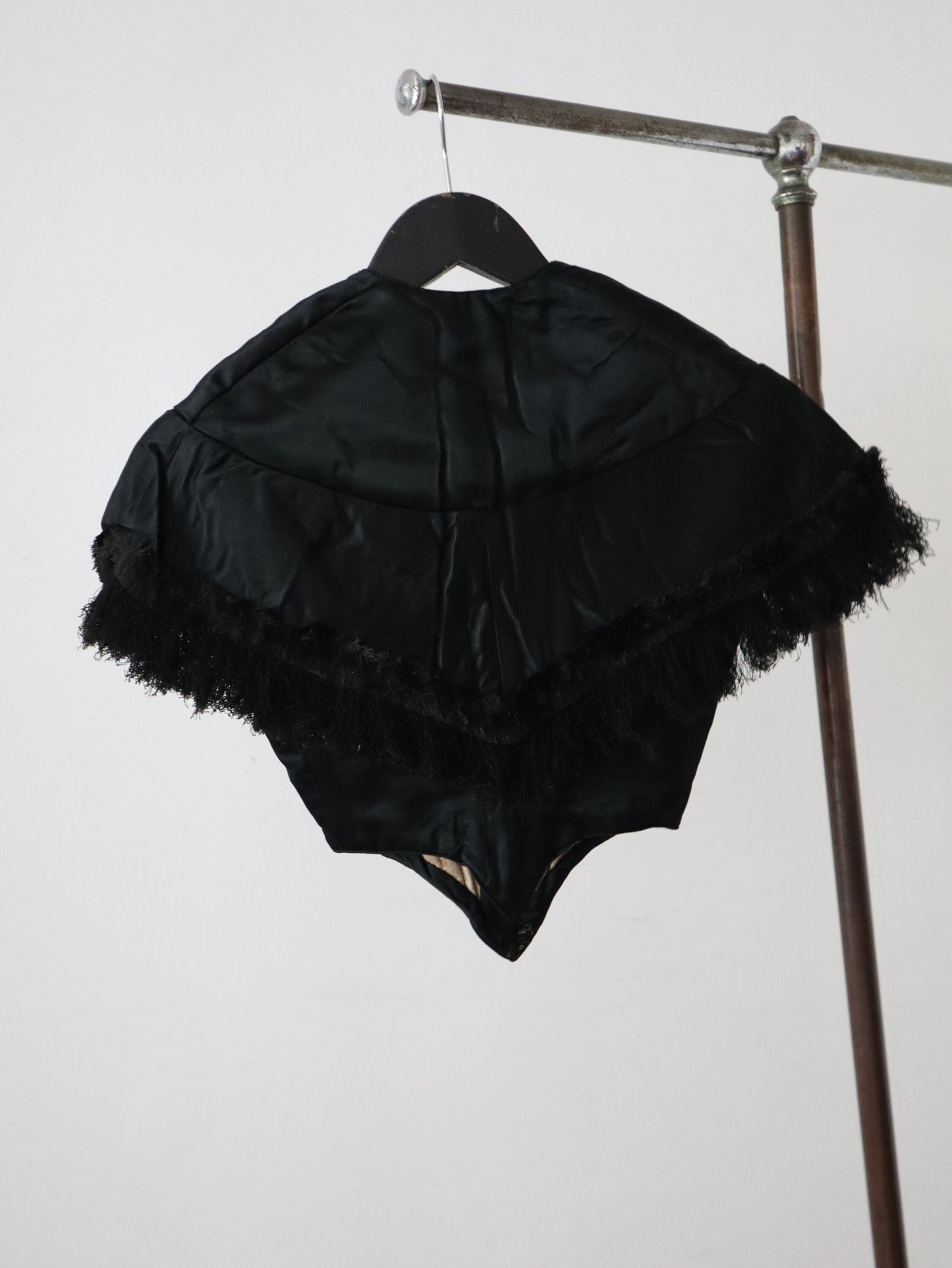 Antique 19th century French Black Silk Bodice Fringing