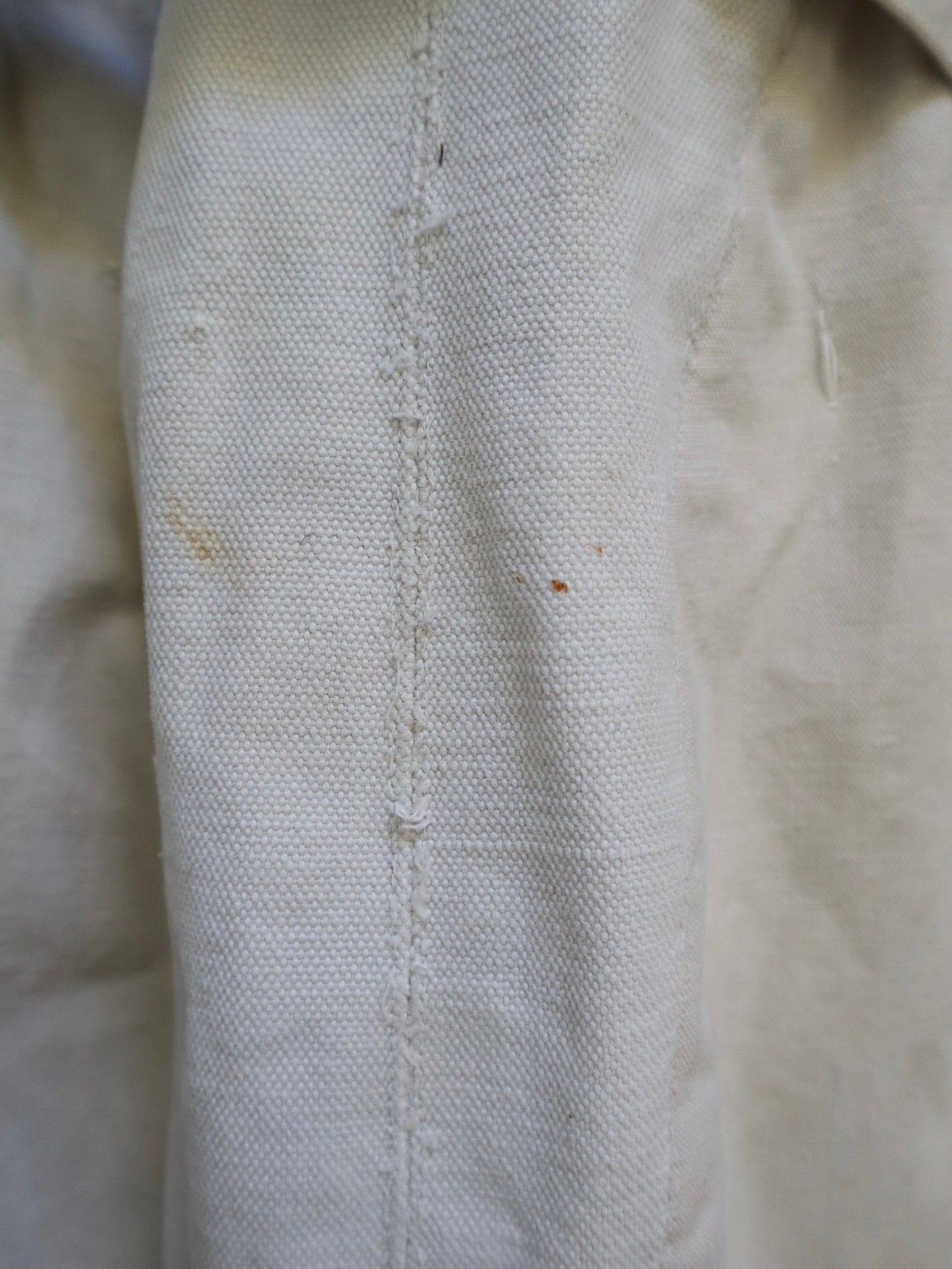 1910s French White Cotton Cavas Fencing Trousers High Waist Cinch Back